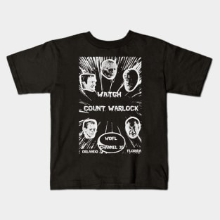 COUNT WARLOCK Horror Movie Host WOFL Orlando Kids T-Shirt